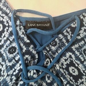 Lane Bryant Teal Floral Blouse